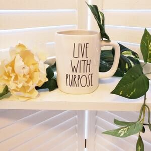 RAE DUNN LIVE WITH PURPOSE 20OZ WHITE MUG